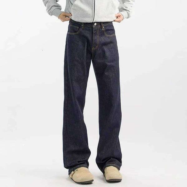 Korean Version New Denim Jeans Retro Men'S Casual High Street Wide Loose Straight Leg Pants W260307