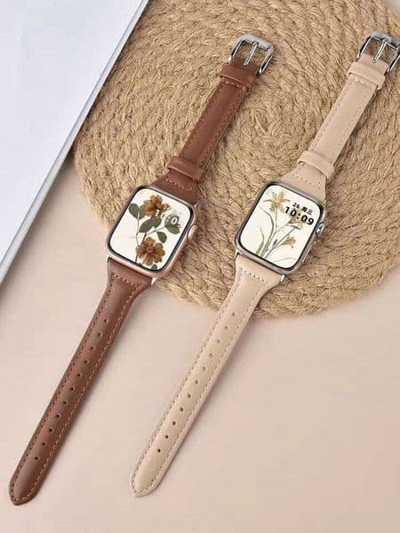 Slim Leather Strap for Watch band 44mm 45mm 41mm 40mm 38mm wrist women bracelet iWatch serie 9 8 7 6 5 4 3 SE Ultra 2 49mm H260305