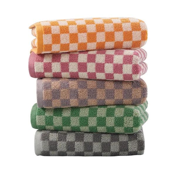 Plaid Towels Set Cotton Yarn-dyed Jacquard Face Towel Absorbent Soft Bath Towel for Home el Bathroom Towel 260305