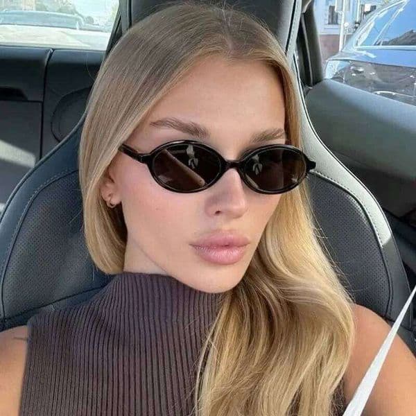 Trendy Small Frame Sun Glasses Women Men Oval Sunglasses Female Cool Black Colors Mirror Brand Fashion Z260307