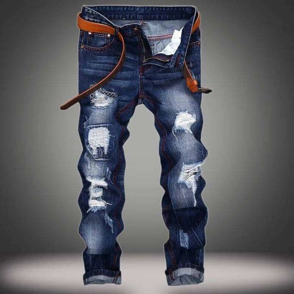 New Ripped Straight-leg Men's Jeans, Featuring A Nostalgic Design That Exudes Individual Charm and Radiates Youthful Energy. W260307