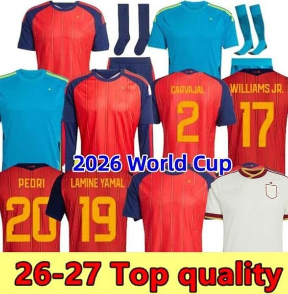 2026 Spain soccer jerseys LAMINE YAMAL PEDRI Espana MORATA CARVAL 2026 WILLIAMS JR Spanish Espana OLMO fans Player football shirt home away 8899
