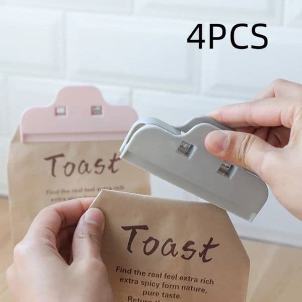 4Pcs/set Portable Sealed Clips Kitchen Storage Food Snack Seal Sealing Bag Clips Sealer Clamp Plastic Tool Kitchen Accessories 260306