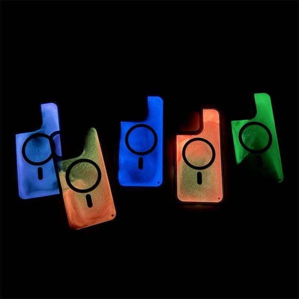 Night Light Luminous Liquid Quicksand Flowing Magnetic Case for IPhone 16 15 14 13 Pro Max Plus I16 Mag Safe Phone Cover H260305
