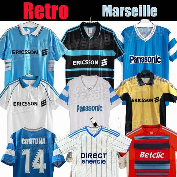 Retro marseille Papin Cantona WADDLE #8 Soccer Jerseys Vintage Classic football Shirts 1990 1991 Maillot de foot maillot om soccer jersey marseille retro jersey