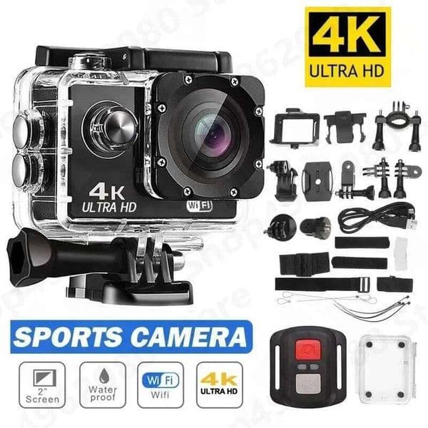 Action 4K Ultra HD Waterproof 2.0-inch Screen WiFi Remote Control 30fps/170D Underwater Helmet Sports Go Video Camera Pro FREEHONG