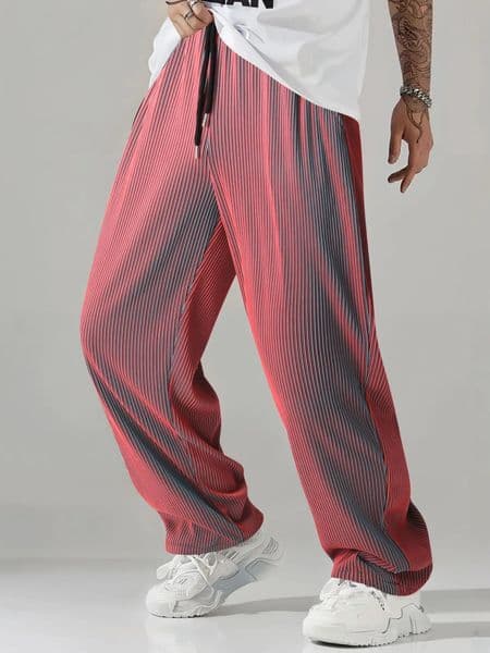 Fashionable high street antiwrinkle noniron stretchable mens hiphop rock gradient color straightleg pants 260307