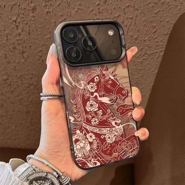 Paper-cut Pegasus phone case suitable for Apple 17, iPhone 16 Pro Max, new models 15 Pro/14/13/12, Year of the Horse