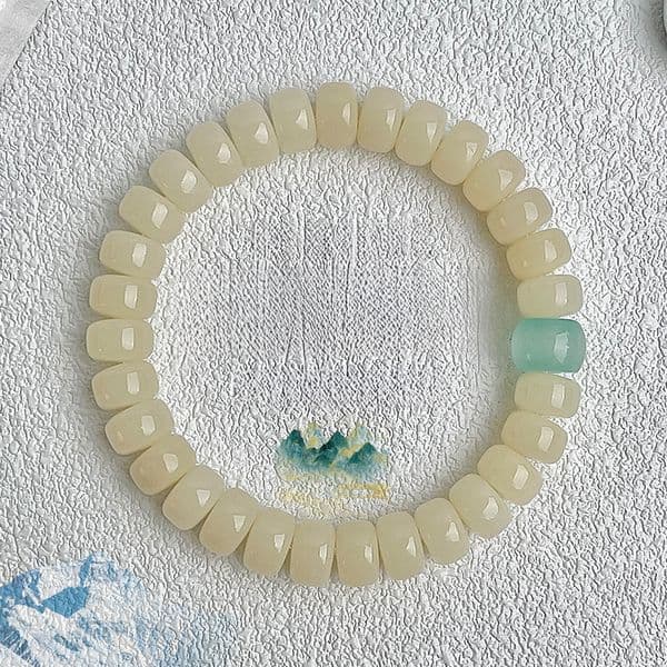 Luxury Brand Designer Jewelry Natural White Jade Bodhi Root Tablet Bracelet Direct Cut Bodhi Seed Cultural Play Buddha Beads bracelet Prayer Beads Student Play