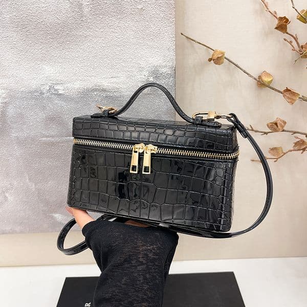 Fashionable Womens Crossbody Makeup Pouch Durable Water-resistant PVC Material