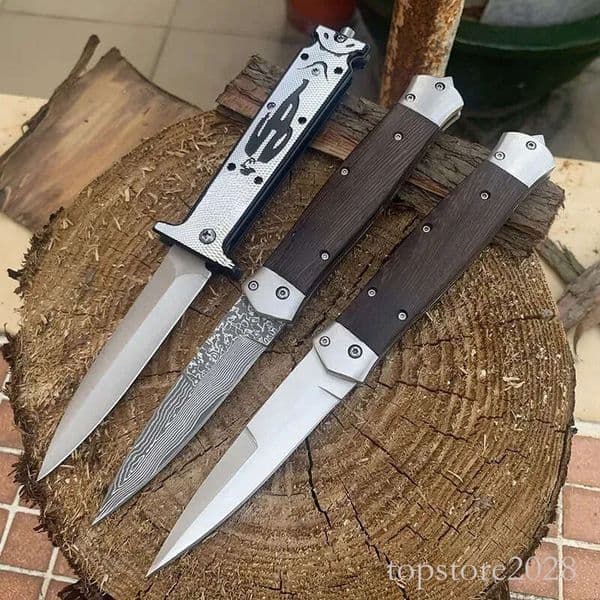 3 Styles Swordfish Assisted Folding Knife Stainless Steel pocket knife Blade Wood Handle Outdoor Survival Hunting Camping Fishing EDC Knives 3300 3350 UT85 3400