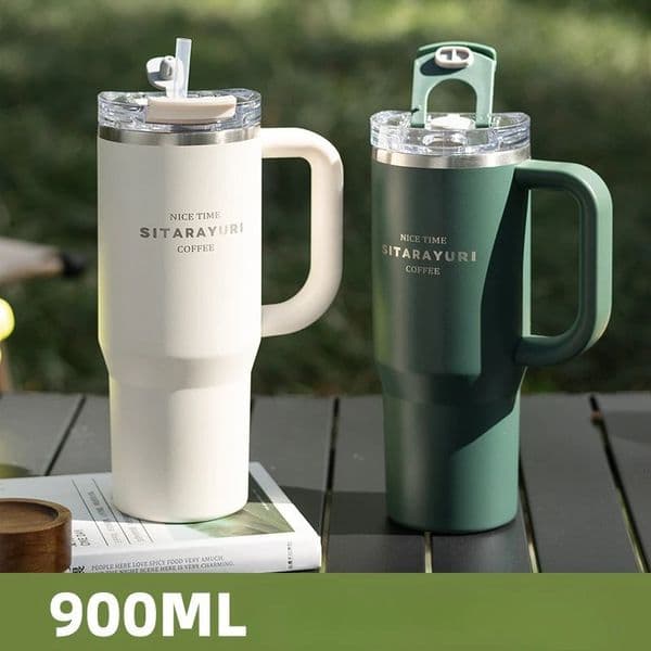 SITARAYURI 900ml Thermos Water Bottle Stainless Steel Coffee Cup Cold and Doublelayer Insulated Tumbler Car Travel Mug 260304