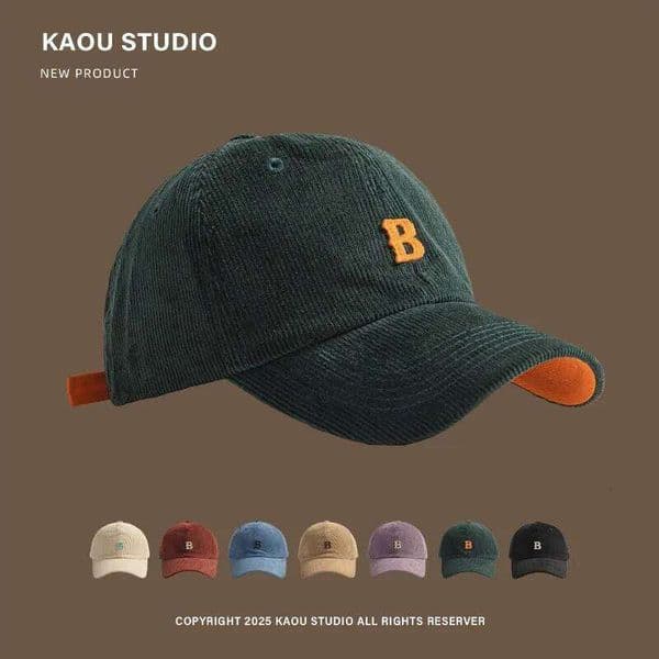 New Simple Letter Sticker Corduroy Baseball Caps for Men and Women Spring Autumn Street Trend Versatile Casual Hip-hop Hats Y260304