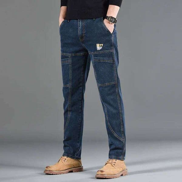Fashion Print Six-Pocket Jeans Small Straight Cut Style Men's Casual Comfortable Fit Clothing H260306
