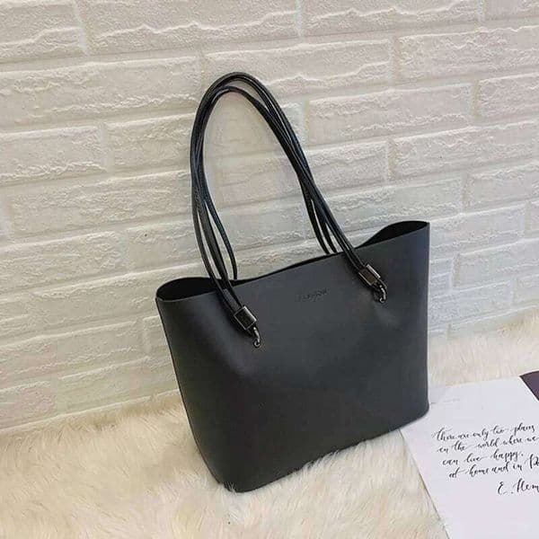 Simple Style Large Capacity Shoulder Bags For Women Solid Color Fashion Pu Leather Handbag Totes Female Shopping Bag Pack XJ260306