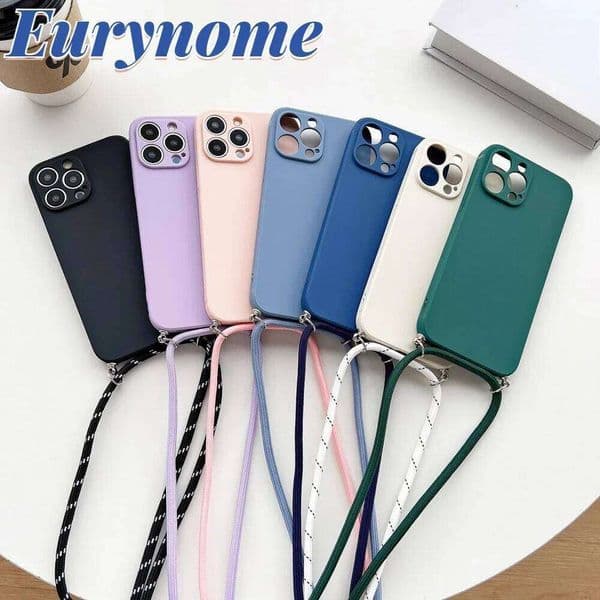 Crossbody Lanyard Silicone Case For Realme 14 13 C61 C63 C55 C67 Find X6 X5 Lite Reno 12F 11 Rope Necklace Strap Soft Cover H260305
