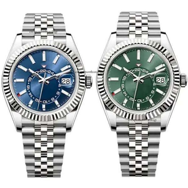 Watch Designer SKY 42mm Small Dial working Rotatable Bezel Automatic Mechanical movement Stainless steel jubilee Strap Mens watches 51