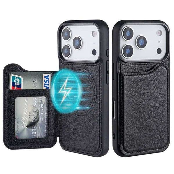 For Magnetic Flip Leather Wallet Card Holder Phone Case for IPhone 17 Air 16 15 Plus 14 13 12 Pro Max Protective Cover H260305