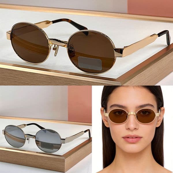 Mens Retro Metal Oval Optics Sunglasses SMU B51S Women Durable Metal Full Frame Eyewear 100% UV Protection Beach Vacation Glasses