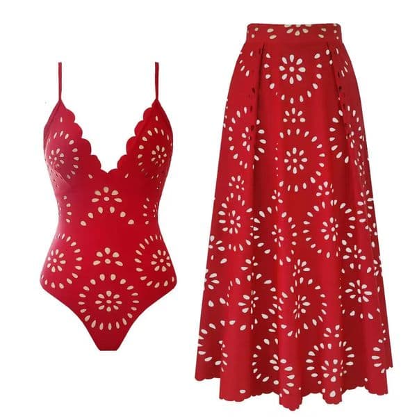 Sexy Ruffle Bikini Set Printed Brazilian Biquini Women Swimwear Skirt Bathing Suit s Summer Beachwear Dress 260307