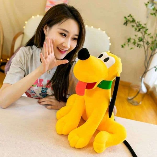 1pc 28cm/11.02in Cartoon shape little yellow dog doll plush toy wholesale cute pluto big ear pillow scissor machine gift W260306 W260306