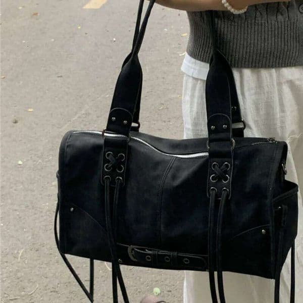 Retro Motorcycle Handbag Brand Tassel Design High-end Shoulder Pillow Trendy Large Capacity Underarm Women's Bag XJ260306