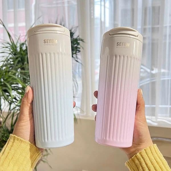 High Value Gradual Change Color Coffee Cup Stainless Steel Thermos Student Outdoor Double Drink Portable Car Water 260304