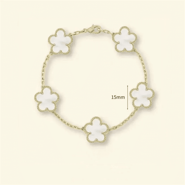 Clover Women Stainless Steel Gold Plate Five Pattern Design Bracelets Fashion Gifts Jewelry Bracelet Designer Armband