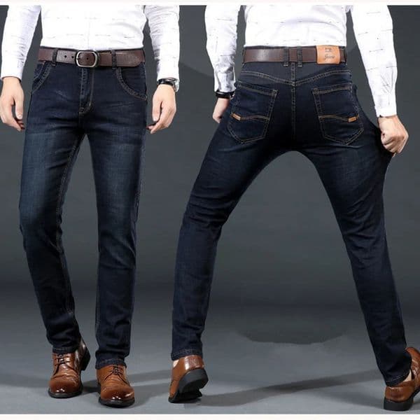 Mens selling Stretch Slimfit Pants Men Comfortable and Soft Male Business Fashion Straightcut Casual Denim 260307
