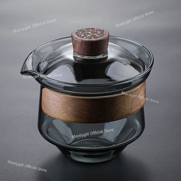 Japanese Heat-resistant Glass Gaiwan Puer Tea Cup and Lid Tea Bowl Chawan Chahai Kung Fu Tea Accessories 260228