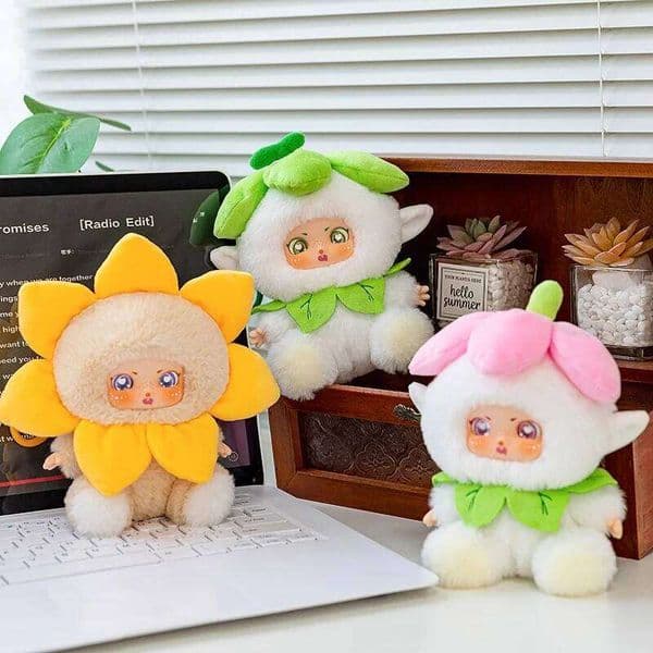 14cm Cute Party Vinyl Popular Stuffed Flower Baby Plush Toys Kids Creative Gifts Bag Pendant W260306