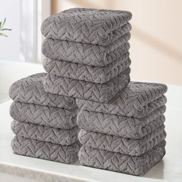4812Piece MultiPurpose Towel Superior Absorbency High Color Fastness QuickDry Kitchen Living Room Spa Travel 260304