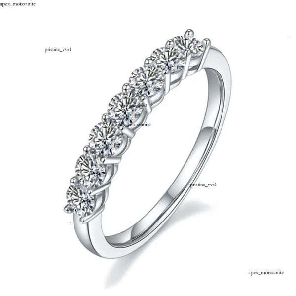 Luxury Moissanite Band Promise Ring for Women 100% Original 925 Sterling Silver D White Gold Diamond Rings Eternity Wedding Fine Jewelry Gift US Size 4-10 15