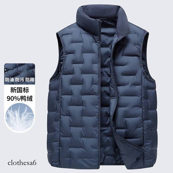 A New Autumn Winter Outdoor Cycling Sports Running Fishing Versatile and Fashionable Men Stand-up Collar Warm Down Vest