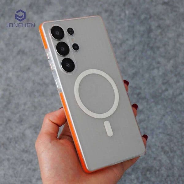 3D Corrugated Pattern Non-slip Matte Clear Case Galaxy S23 S24 Ultra S25 Plus Magnetic Hard Cover For Magsfe H260305