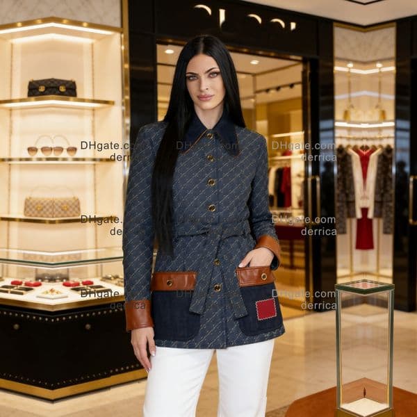 Womens Designer Denim Jackets Coat classic double G letters Long Sleeve Jean Jacket Denim Blue Street Style Jacket Size S-2XL