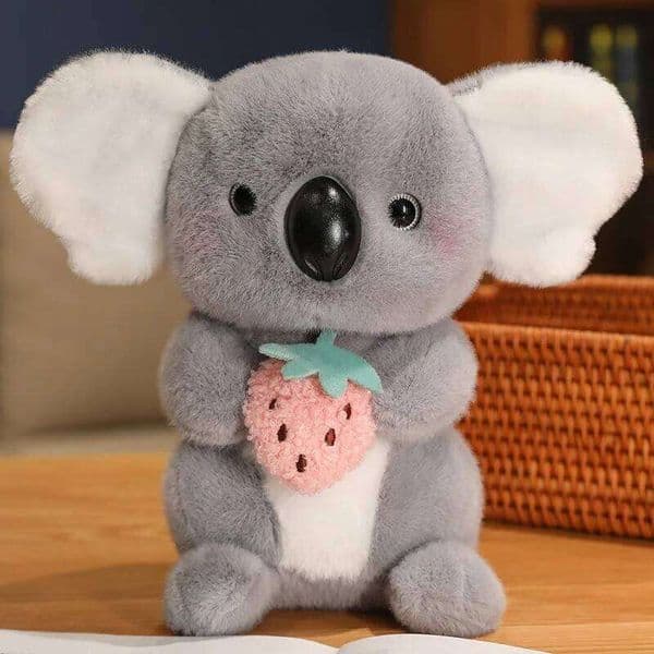 Cute Grey Shy Netflix Little Koala Hugging Strawberry Plush Doll W260306