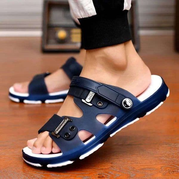 Male Fashion Light Weight Anti Skid Beach Plus Size Men Cool Comfort Spring & Summer Sky Blue Shoes Man Sandals A159
