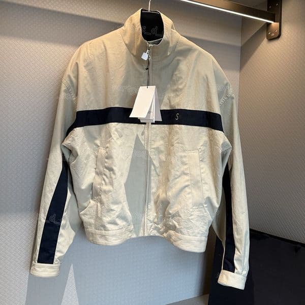 Designer Embroidered Zipper Up Jacket For Women Luxury Contrast Color Sporty Coat Spring Autumn Street Style Vacation Outerwear