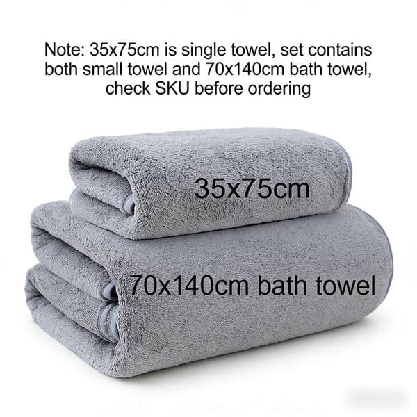 Solid Color Coral Fleece Thickened Towel Set - Soft Absorbent Bath Towels for Home Gym Face Washing - Soft Towels Set 260305
