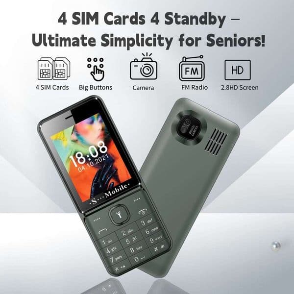 Multi-Sim Card Support Mobile SIM 4 Standby 2.8Inch Screen Straight Board Large Button Cross-Border Elderly Phone Wholesale Technology