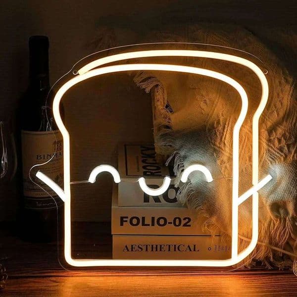 LED Light Toast Bread Neon Sign Wall Restaurant Hotel Party Club Bar Game Room Decor Birthday Gift for friend 26Y0309