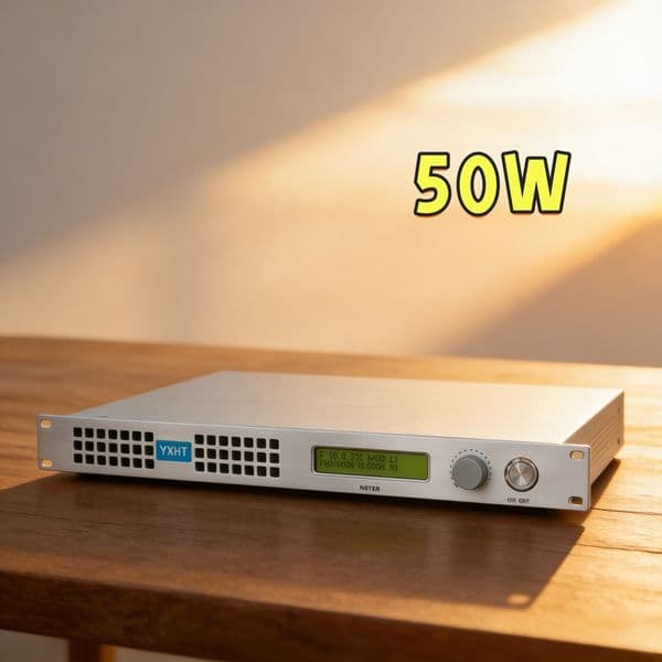 50W FM Transmitter for Radio Station, Long Range Emergency Broadcast, High Stability PLL, 87.5-108MHz