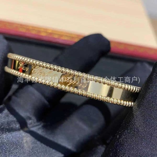 designer jewlery vanly cleefbracelet clover braclet gold clover signature bracelet finely thickly plated 18K gold kaleidoscope bead edge bracelet for women