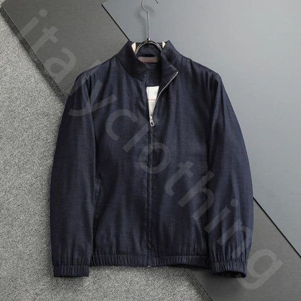 Luxury Designer Mens Jackets Winter Stand-up Collar Linen Tencel Fabric Jacket Coat L1289