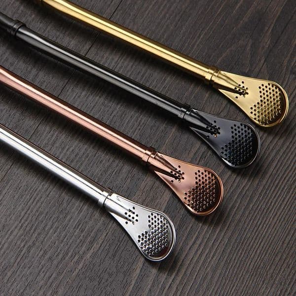 4pcs Yerba Mate Straw Filter 1 Brush Reusable 304 Stainless Steel Bombilla Drinking Straw Metal Tea Tools Bar Accessories 260304