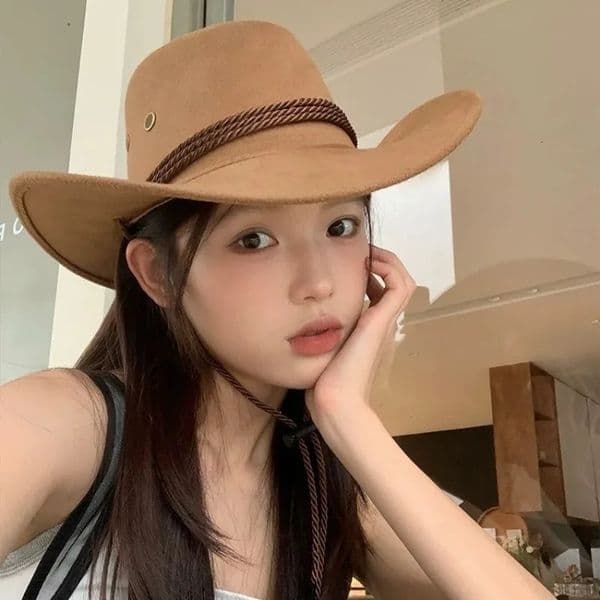 Artificial Suede Western Cowboy Hats For Men Gentleman Cowgirl Jazz Hat Curved Brim Party Travel Hat Panama formal hat 260304
