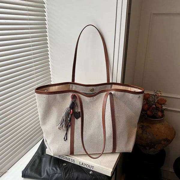 High end niche patchwork tote for women's summer fashion, versatile and simple one shoulder underarm bag H260309