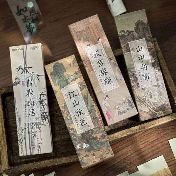 pcs Retro style ancient painting poetry Chinese decorative paper bookmark Book clamp reading accessories