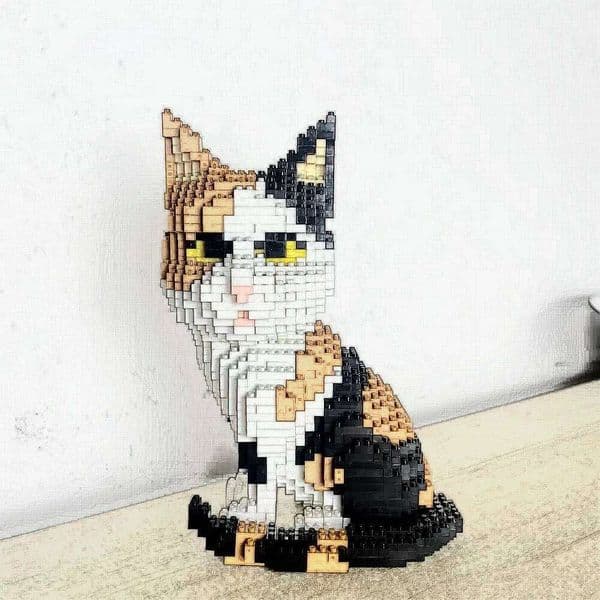 Cute Model Building Blocks Orange Tiger Spotted Cow Cat Children's Gift Educational Toy Kids Toys Pet Bricks C260306